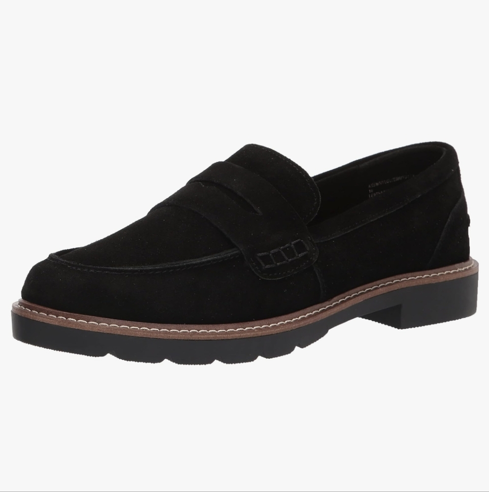 L Anne Klein iflex Anne Women's Emmylou Everly Black Loafer Flat Size 8.5 Suede
